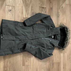 Grey North Face Womens Long Winter Coat XS